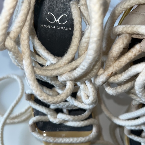 MONIKA CHIANG SAND & NATURAL ROPE SANDALS PUMPS - Picture 6 of 6